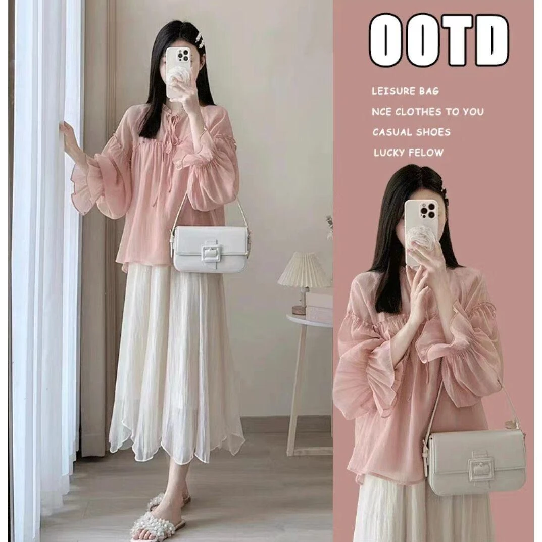 法式孕妇装2025春夏洋气时髦衬衫半身裙高级感孕期穿搭两件套