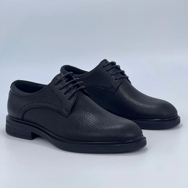 春秋新款全鹿皮商务休闲男鞋 英伦低帮系带男士皮鞋 舒适超轻百搭