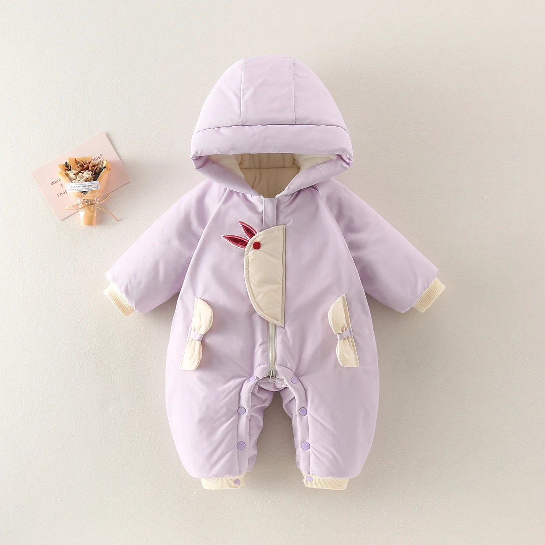 【小兔子】婴儿冬季加绒加厚连体衣棉服宝宝衣服超萌可爱冬装外出服