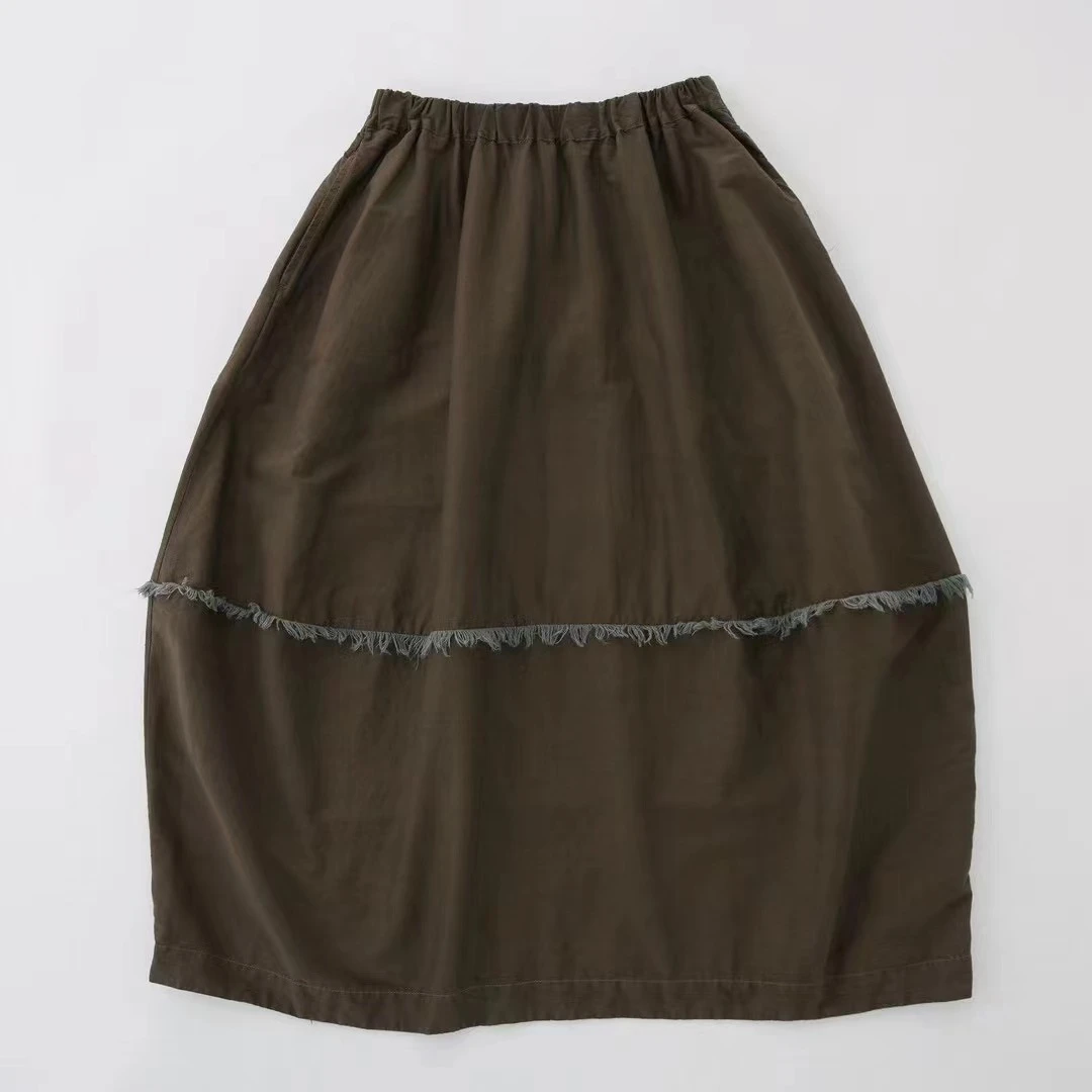 西子分享Q015垒土 丝绵肌理毛边【半裙】