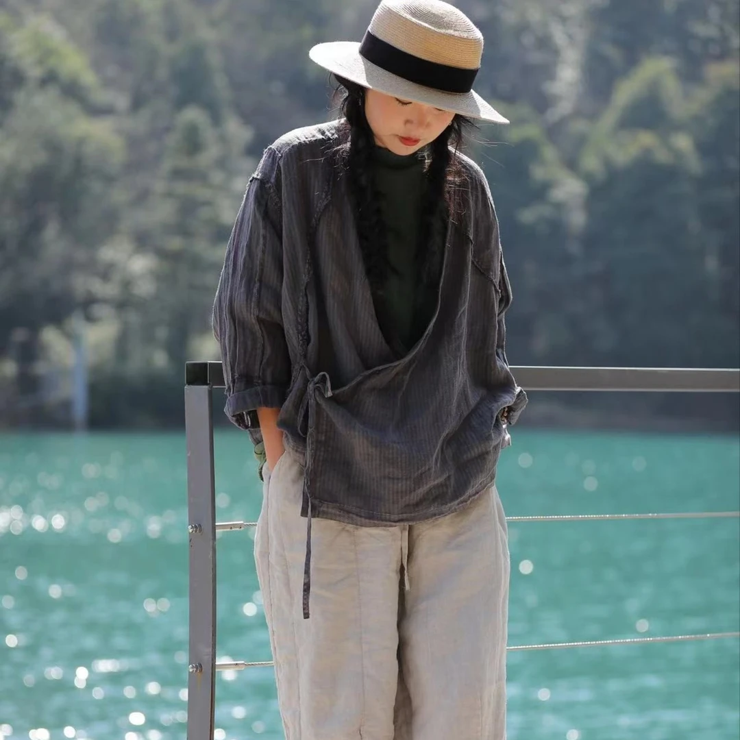 西子分享 2065古蘭木 提织斜襟【上衣】