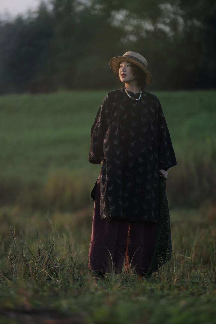 西子分享 6783 古蘭木 水洗 重磅高支棉 复古国风 【袍子】