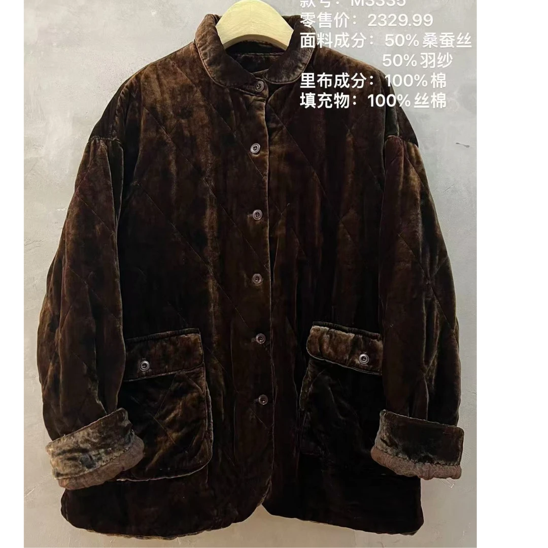 西子分享 3335 古蘭木 丝绒 秋冬 复古【棉衣】