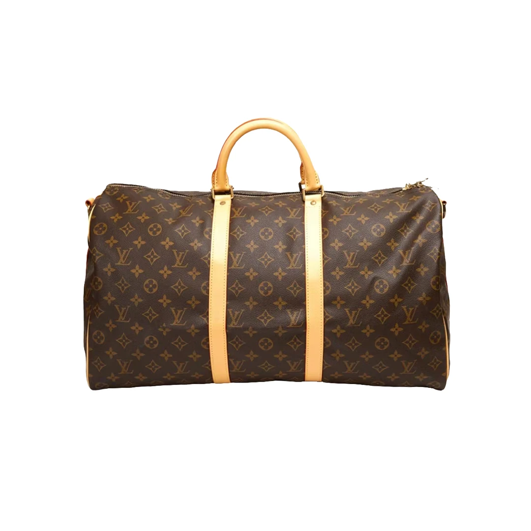 99新 LouisVuitton/路易威登 lv老花Keepall50肩带款旅行袋手提包