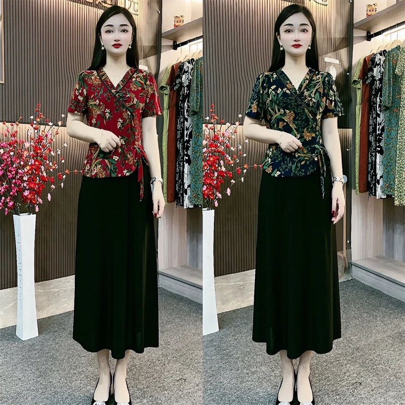 【衣雅严选】 3226-192#新款休闲时尚女显瘦简约款旗袍假两件旗袍裙