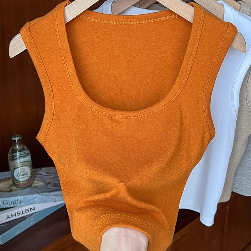 工字吊带背心女夏内搭短款显瘦宽肩带遮副乳新款方领打底上衣外穿