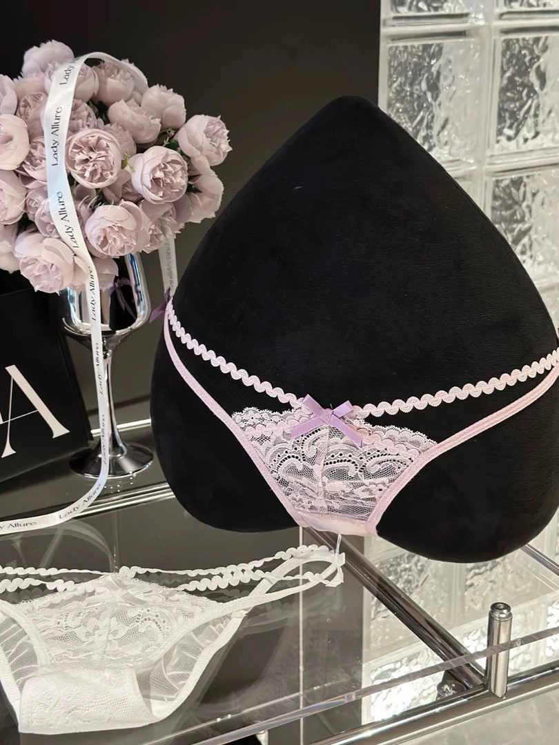 迷离交错*原创气质镂空细带蕾丝女绑带三角内裤