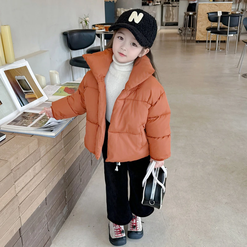 女童冬季加厚棉服2023新款女宝宝韩版立领棉衣棉袄保暖宽松面包服
