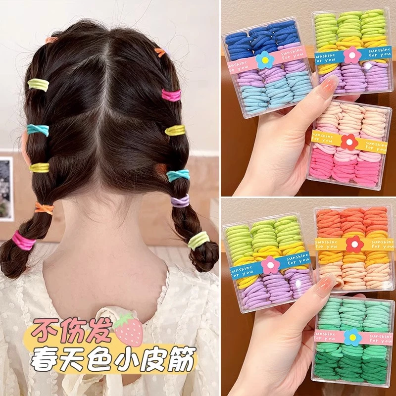 儿童皮筋彩色发圈宝宝不伤发高弹力发圈女孩加粗扎头头绳女童发饰