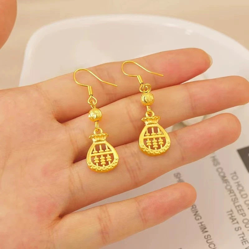 镀18k金 925银针【【小算盘耳坠】118 时尚百搭国风灵动 素款