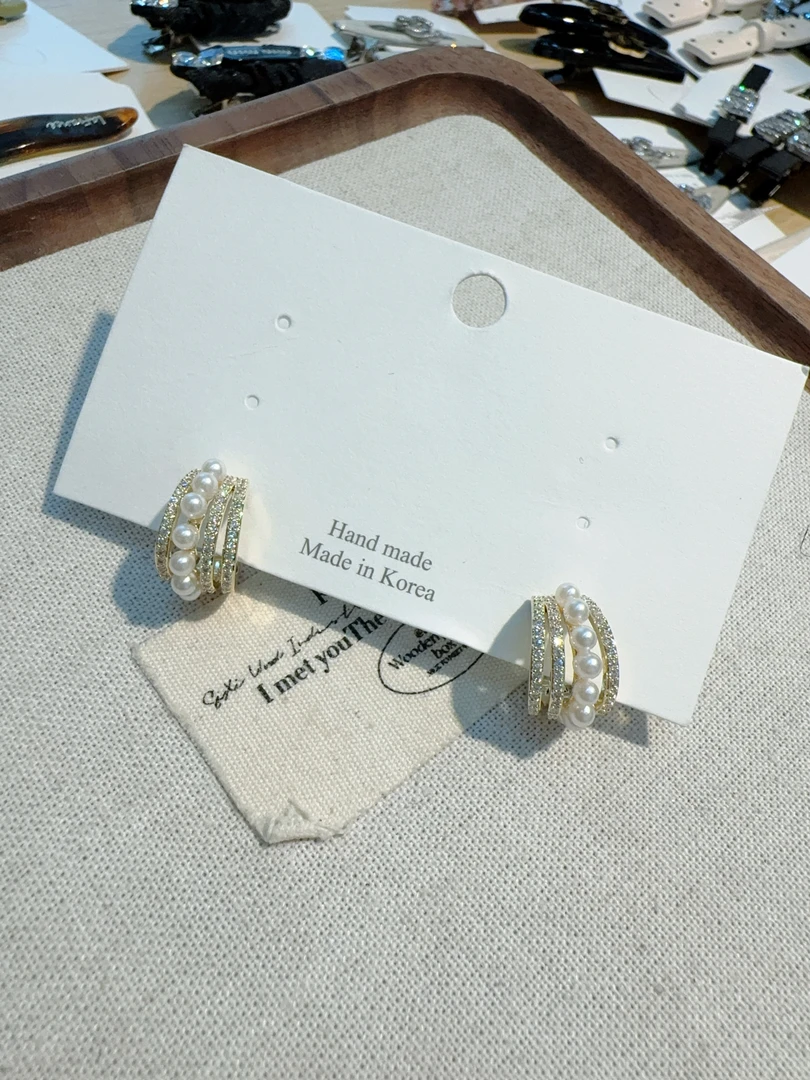 合金耳饰 不点推荐珠加钻耳钉