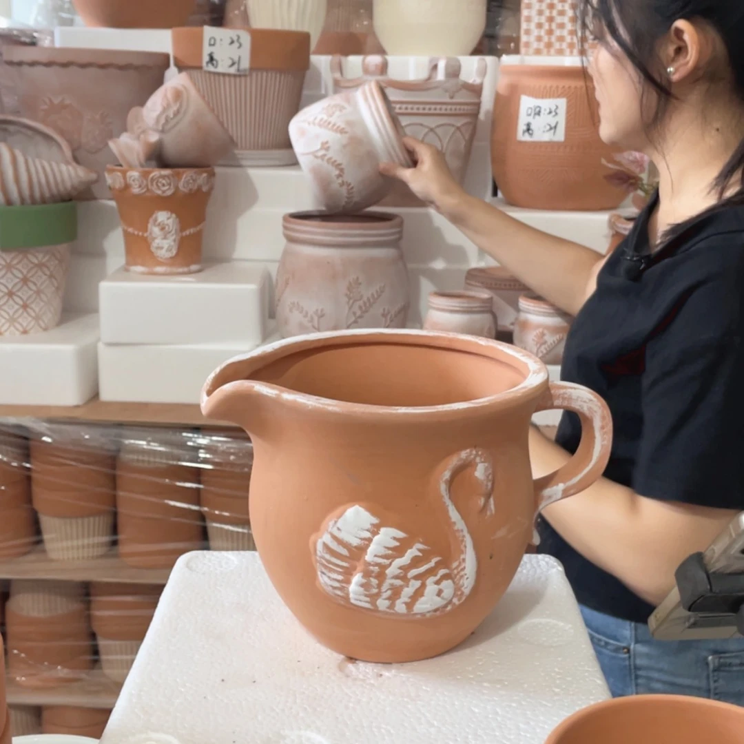 【闪购商品】红陶20CM（含）-50CM（不含）擦白天鹅17-16