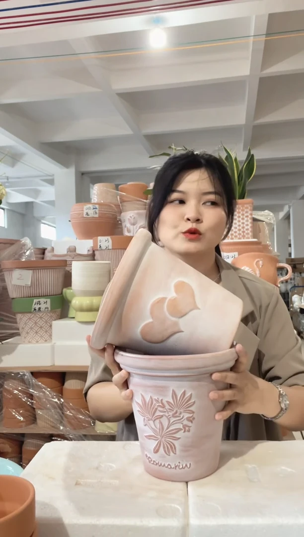 【闪购商品】红陶20CM（含）-50CM（不含）复古爱心加香草20-20