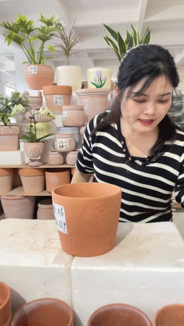 【闪购商品】红陶经典六角花16-13