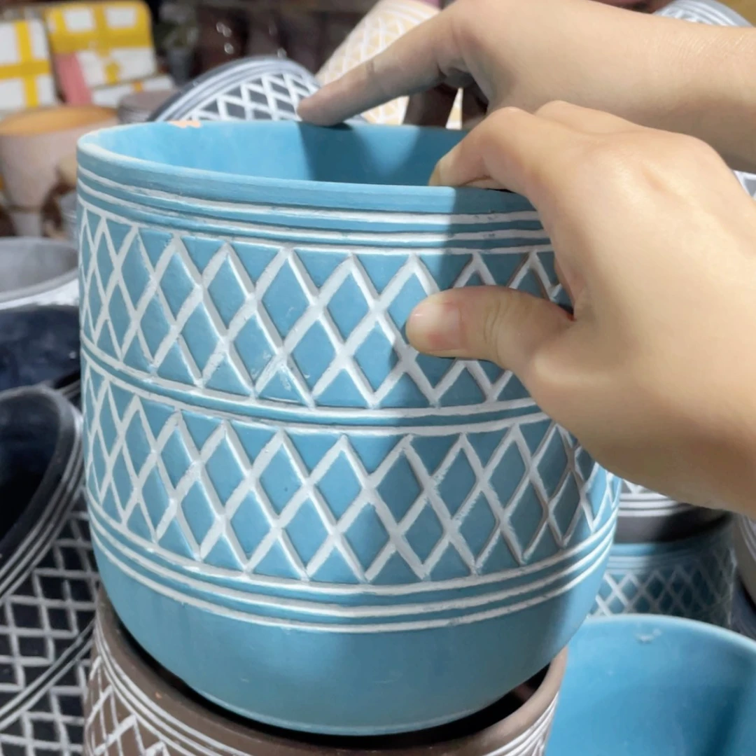 【闪购商品】红陶20CM以下微瑕波西米亚蓝色17-14