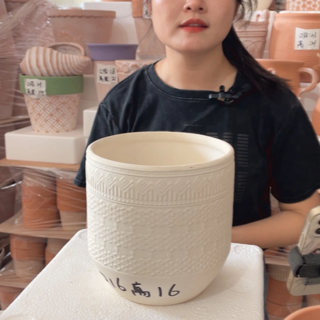 【闪购商品】红陶20CM（含）-50CM（不含）119机雕白陶16-16