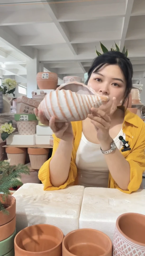 【闪购商品】红陶20CM以下复古海螺小号21-13-13