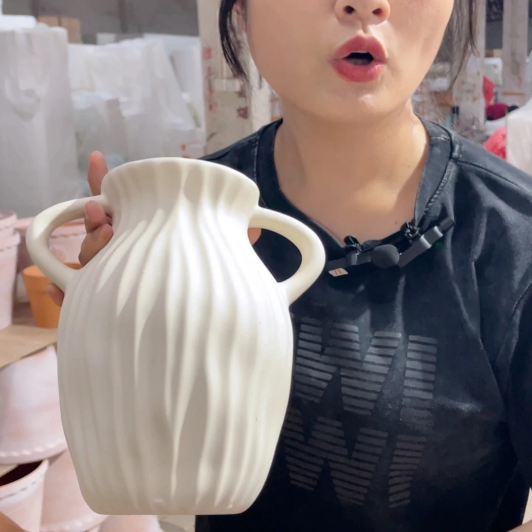 【闪购商品】红陶20CM以下无孔白陶双耳10-20