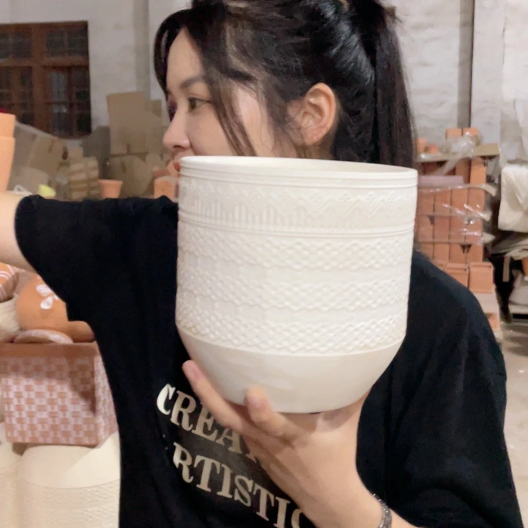 【闪购商品】红陶20CM（含）-50CM（不含）Ｘ１１９机雕白陶16-16