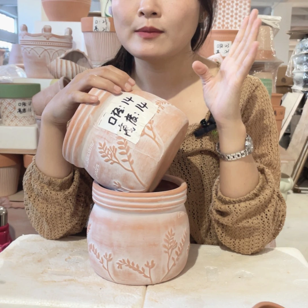 【闪购商品】红陶20CM以下复古树叶糖罐14-14（2个