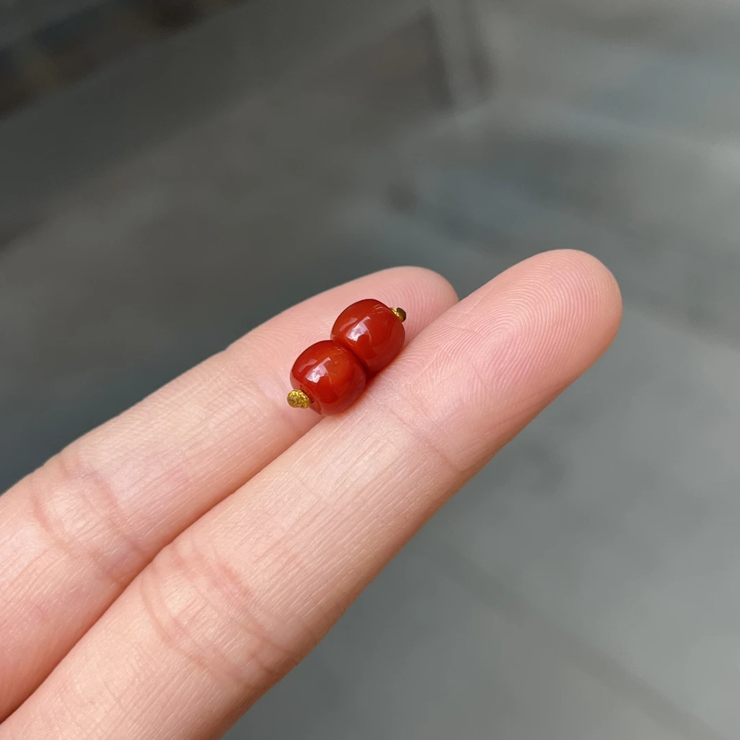 【久久南红】5mm四川瓦西直切满肉满色对珠