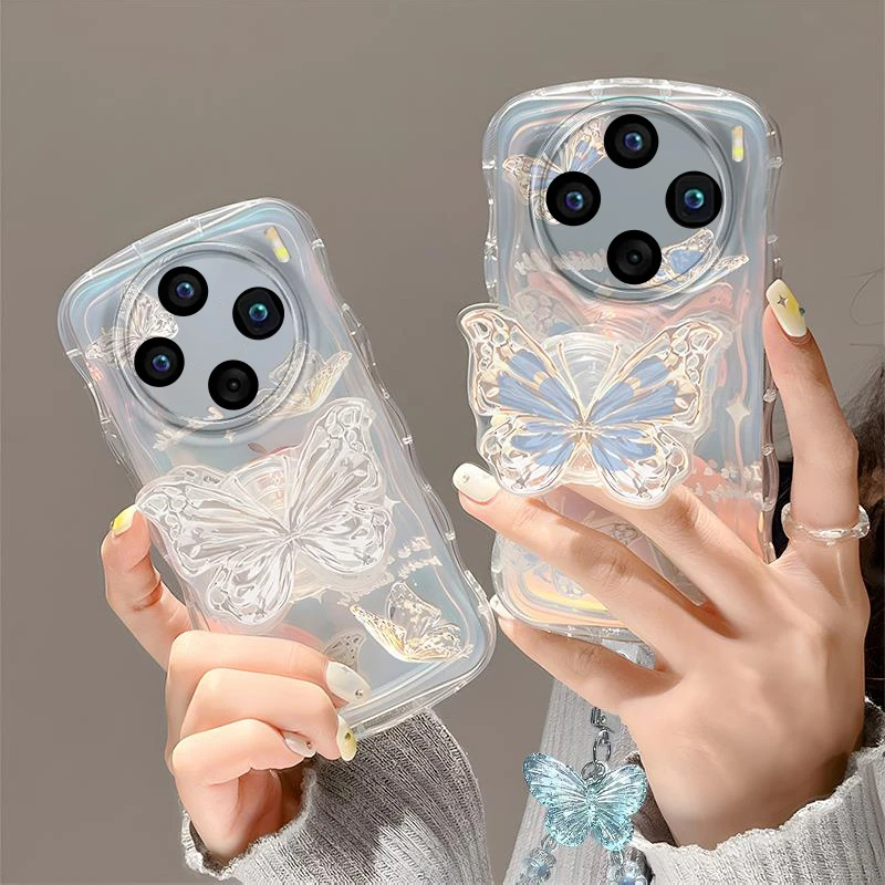 新款适用vivox200手机壳x100s创意镭射蝴蝶x200pro全包防摔mini女