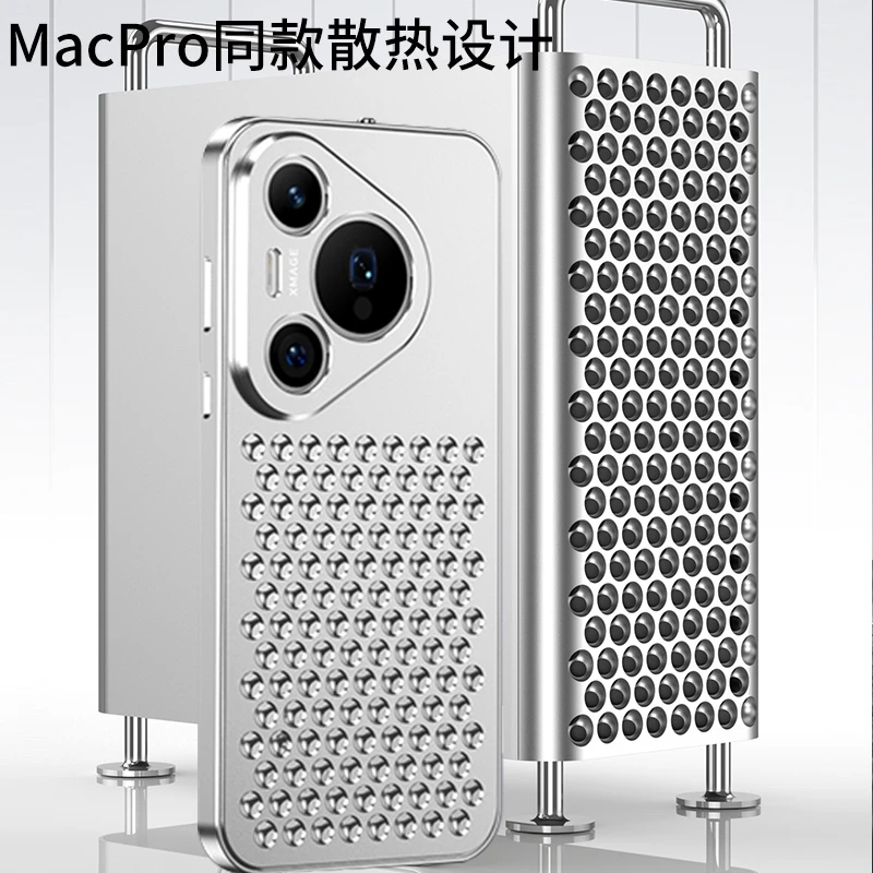 高端适用华为Pura70手机壳p70蜂窝镂空散热pro+金属弹扣防摔保护