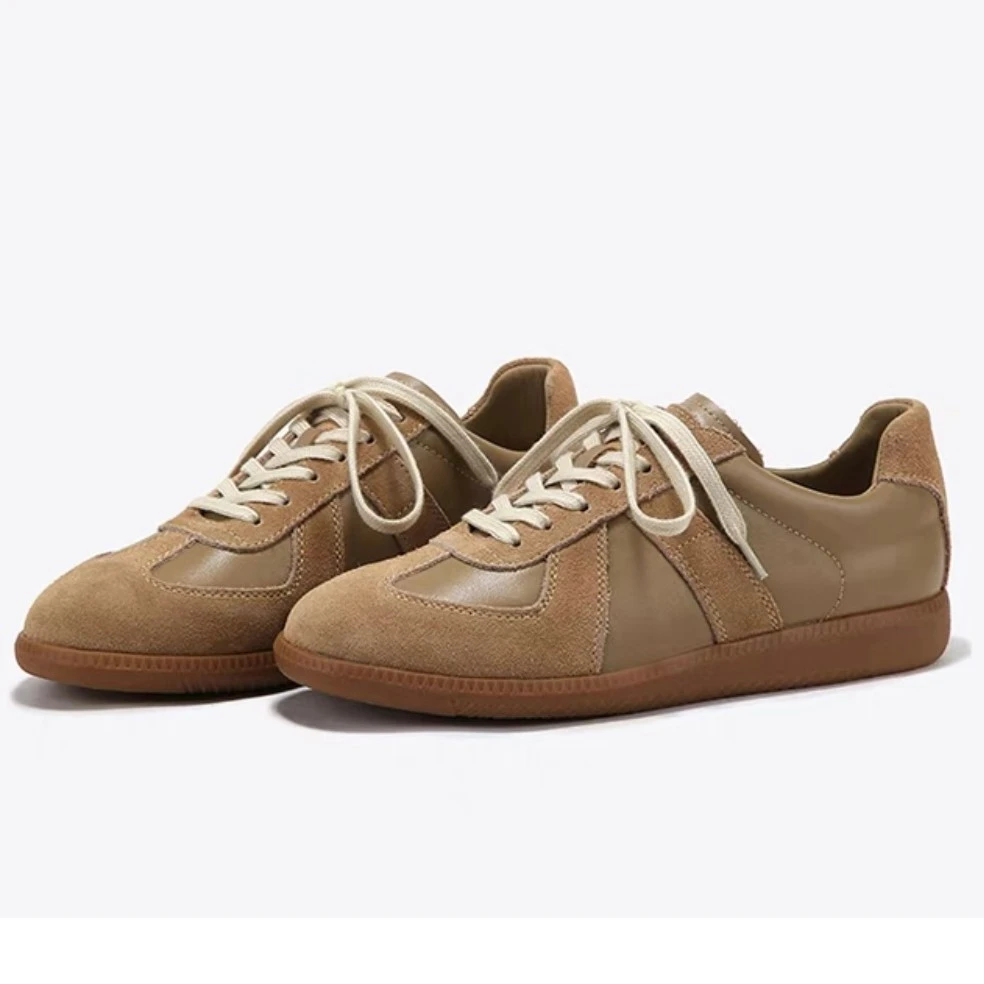 2023新款复古德训鞋全牛皮系带平底真皮休闲百搭马吉女小众潮流