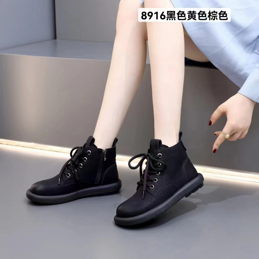 【兵嫂专属】8916马丁靴2023新款秋冬英伦风小皮鞋平底短靴