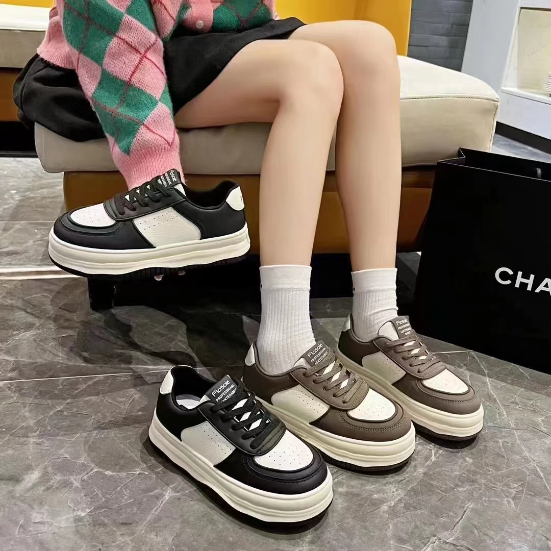 【张大大专属】8855-1厚底小白鞋女2023年新款秋冬季百搭女鞋板鞋