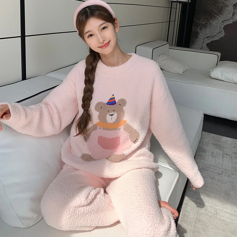 【秀秀家】冬季上新《蛋糕熊》软绵绵网红舒适睡衣长袖长裤睡衣家居服