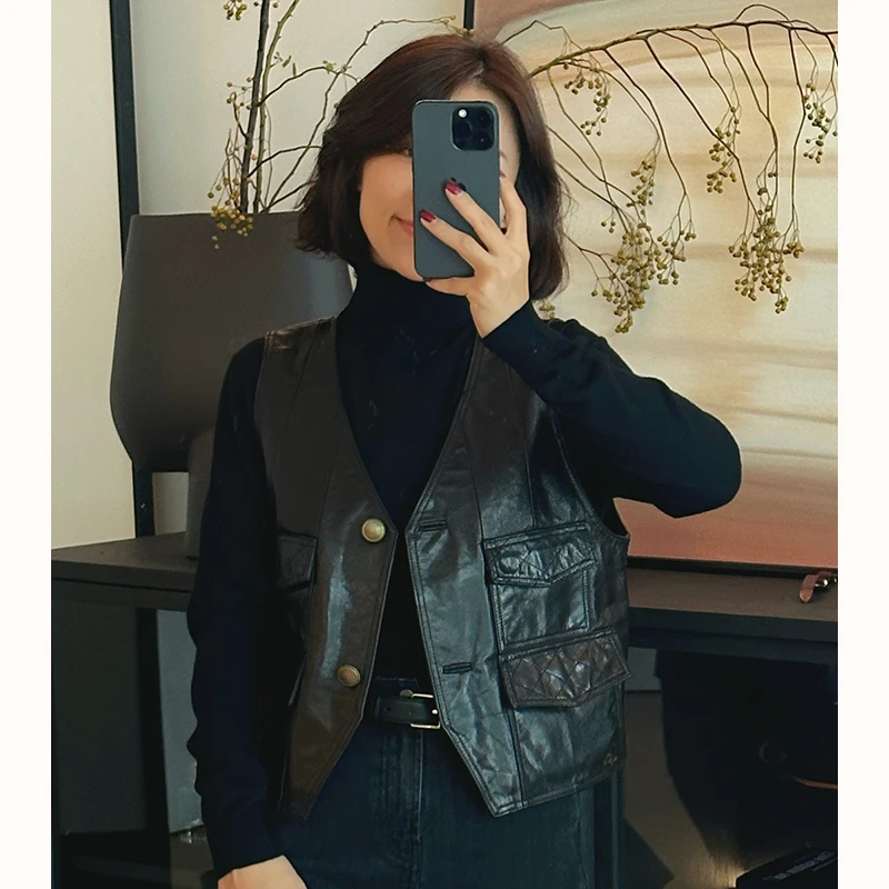 XIYE&W【山羊】工装羊皮马甲