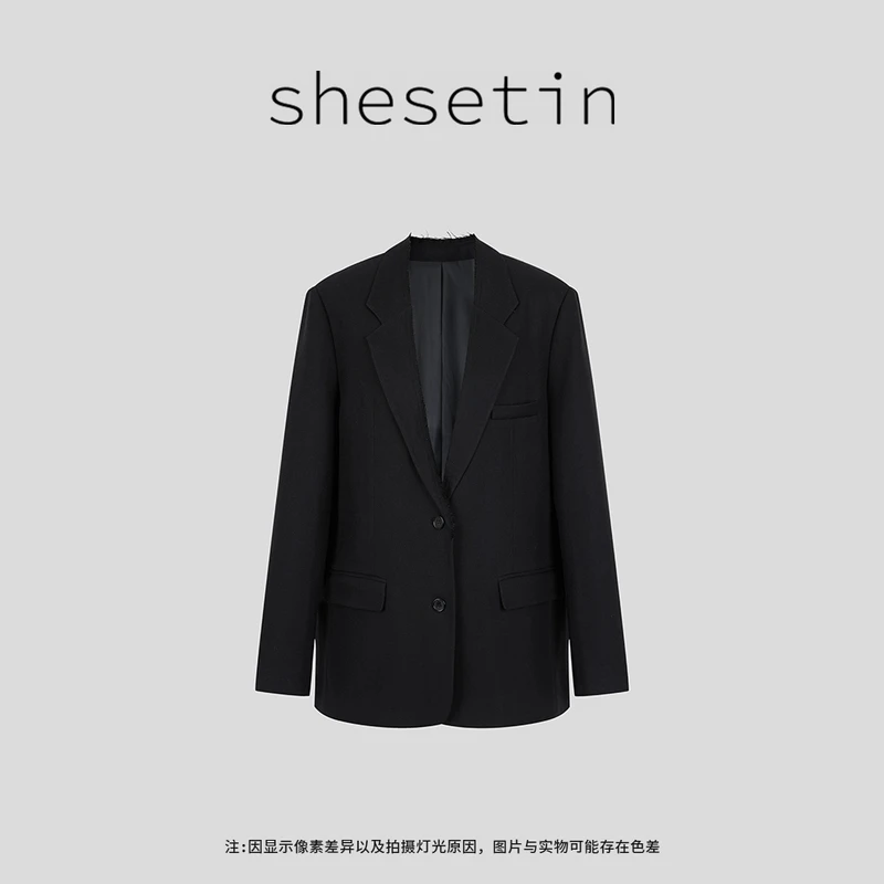 she setin 时髦私服 气质粗斜纹轻奢西装AE4CSE10-00