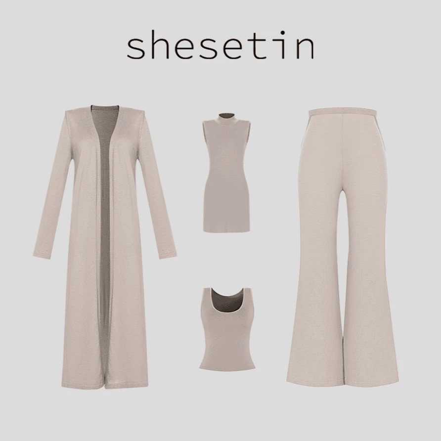 she setin 超轻羊毛纱线开衫背心长裤AE4GZZ12