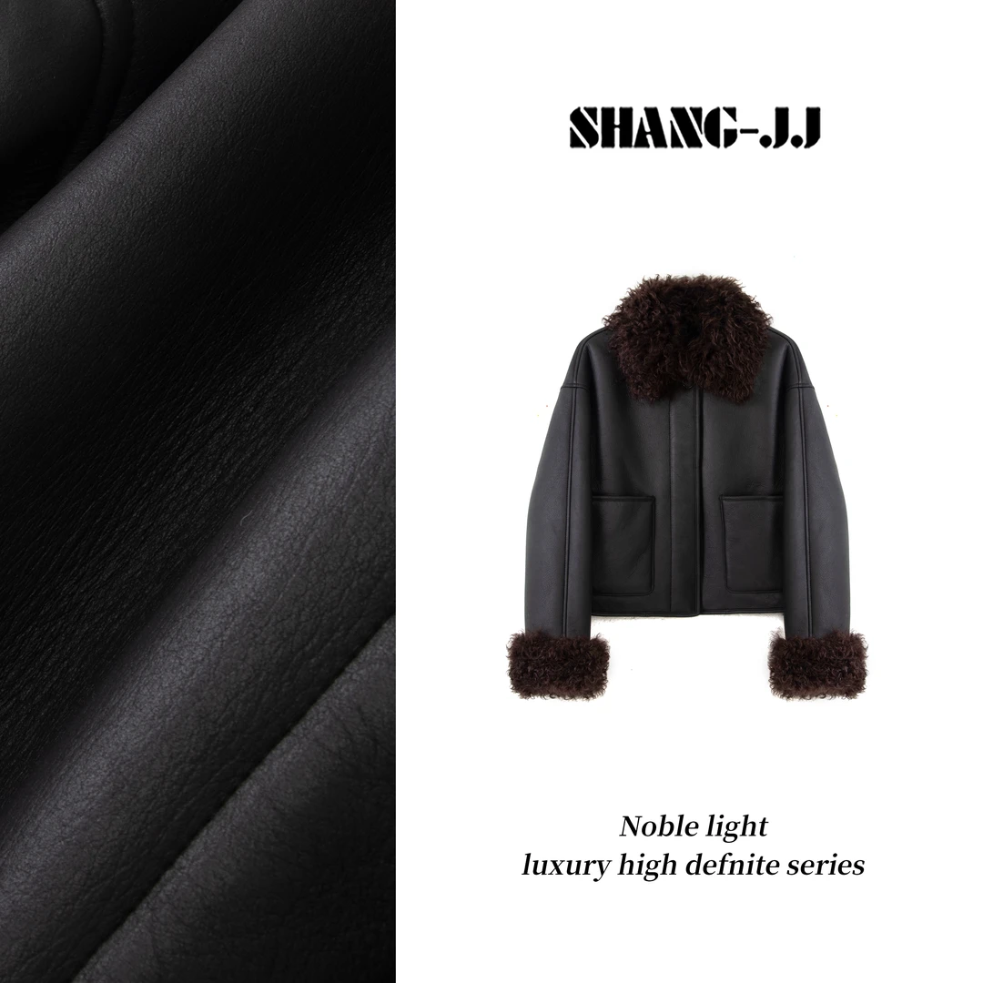 SHANG-JJ【黑珍珠】24新款亲肤保暖柔顺羊皮毛一体外套q133079p