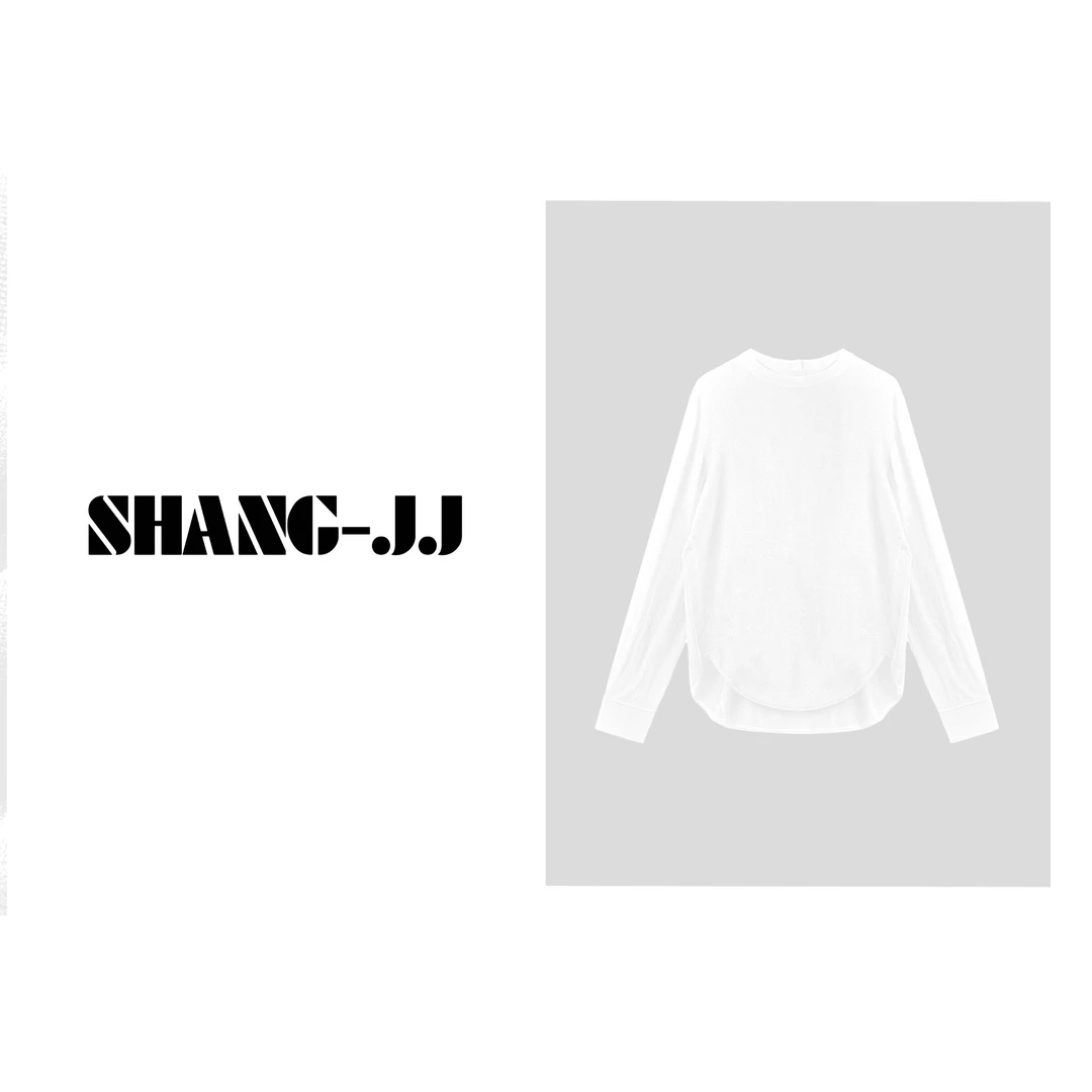 SHANG-JJ【秋日休闲】24秋冬高支双面长绒棉设计感百搭上衣q132581p