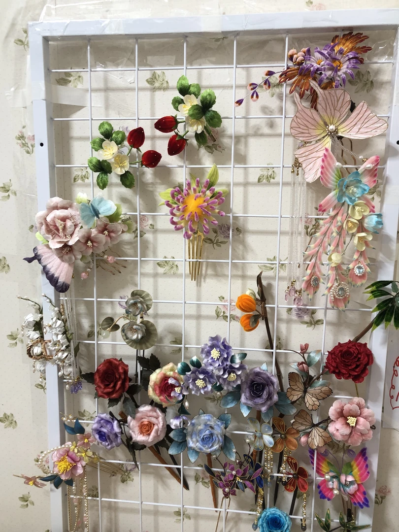 ~古风发簪~超仙~手工~时尚~可爱~明制~百搭新娘仿点翠绒花簪子