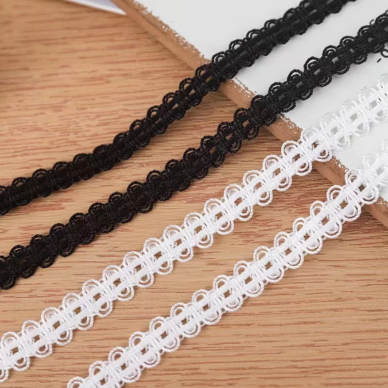 【壹家宠粉】宽1.0cm白色黑色双重芽带  微弹 DIY手工花边