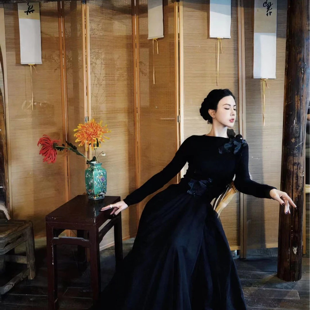 魏元高定/花朵贴片打底毛衣-0177