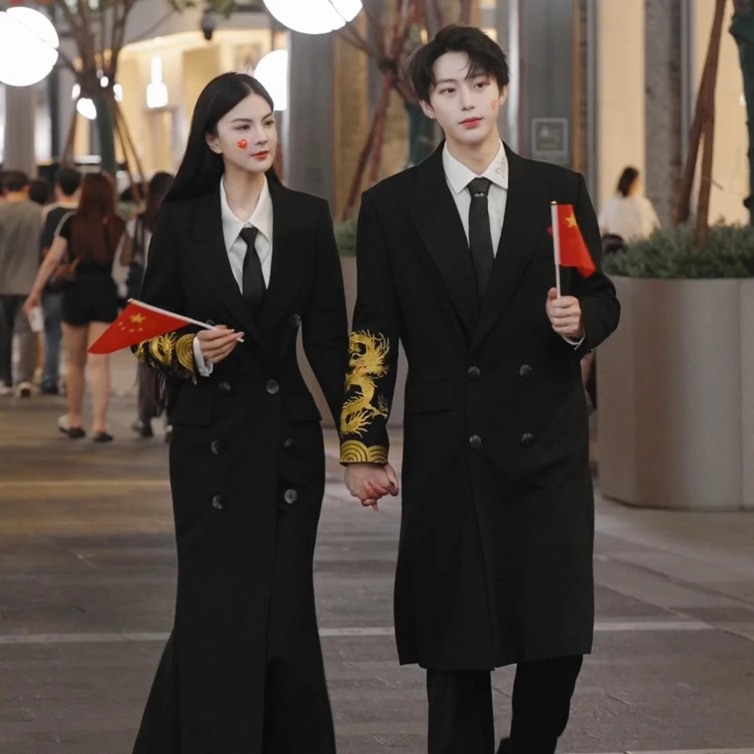 魏元高定/国风情侣龙袖长款外套-0027