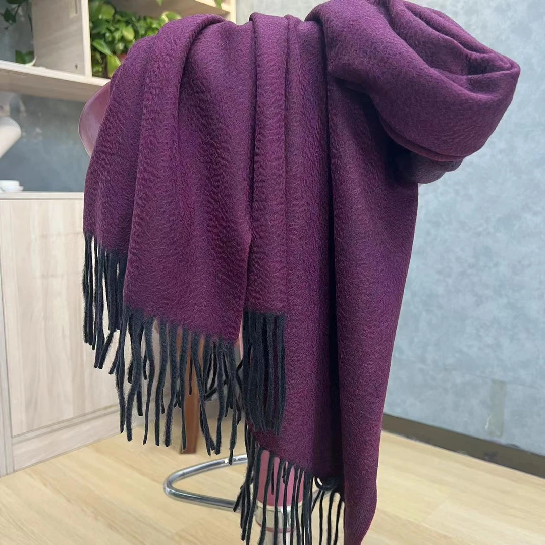 经典双面山羊绒围巾披肩长款保暖男女通用喇嘛红 h14-5