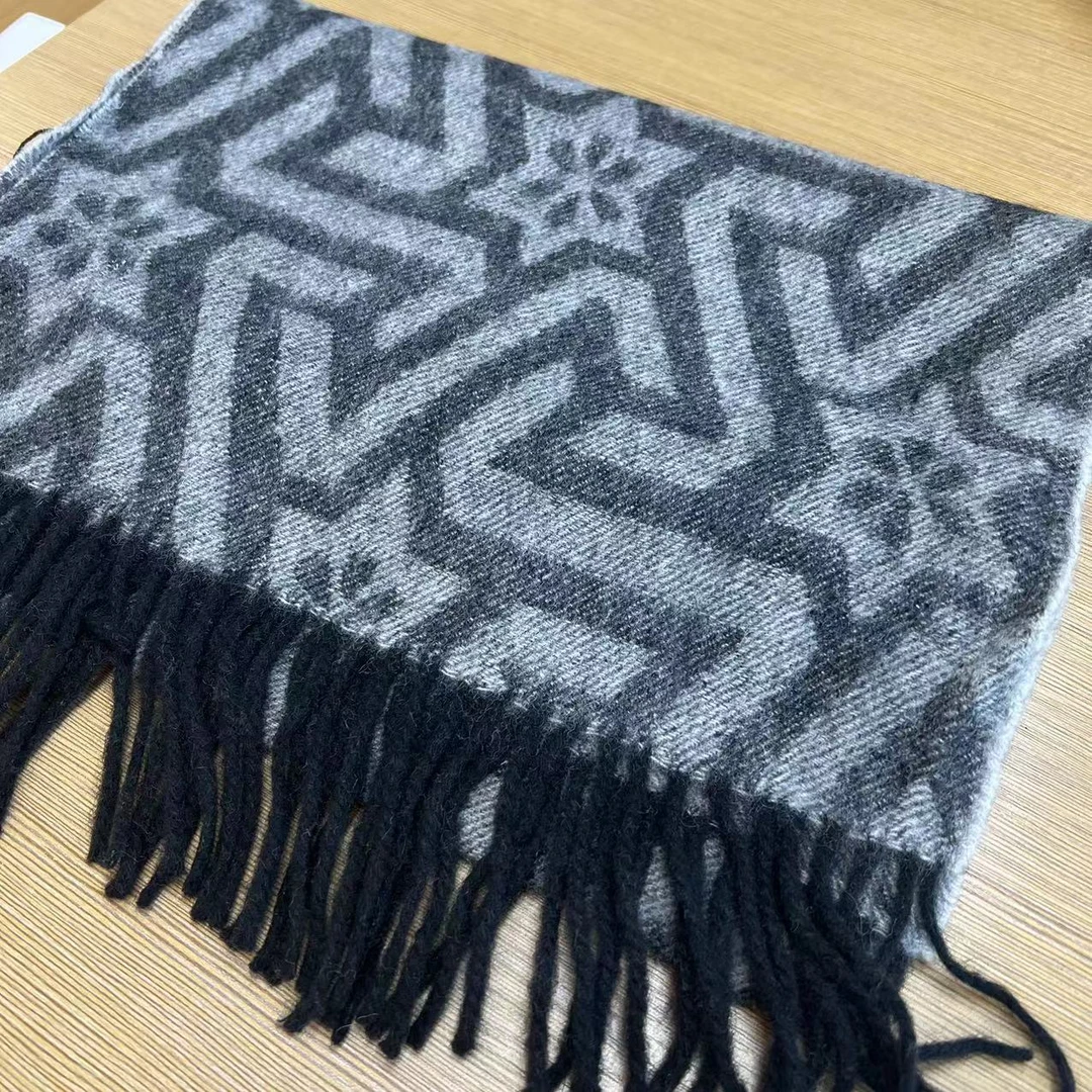 绵羊毛格纹经典保暖时尚秋冬围巾百搭绿色加厚冬季英伦  h119-1