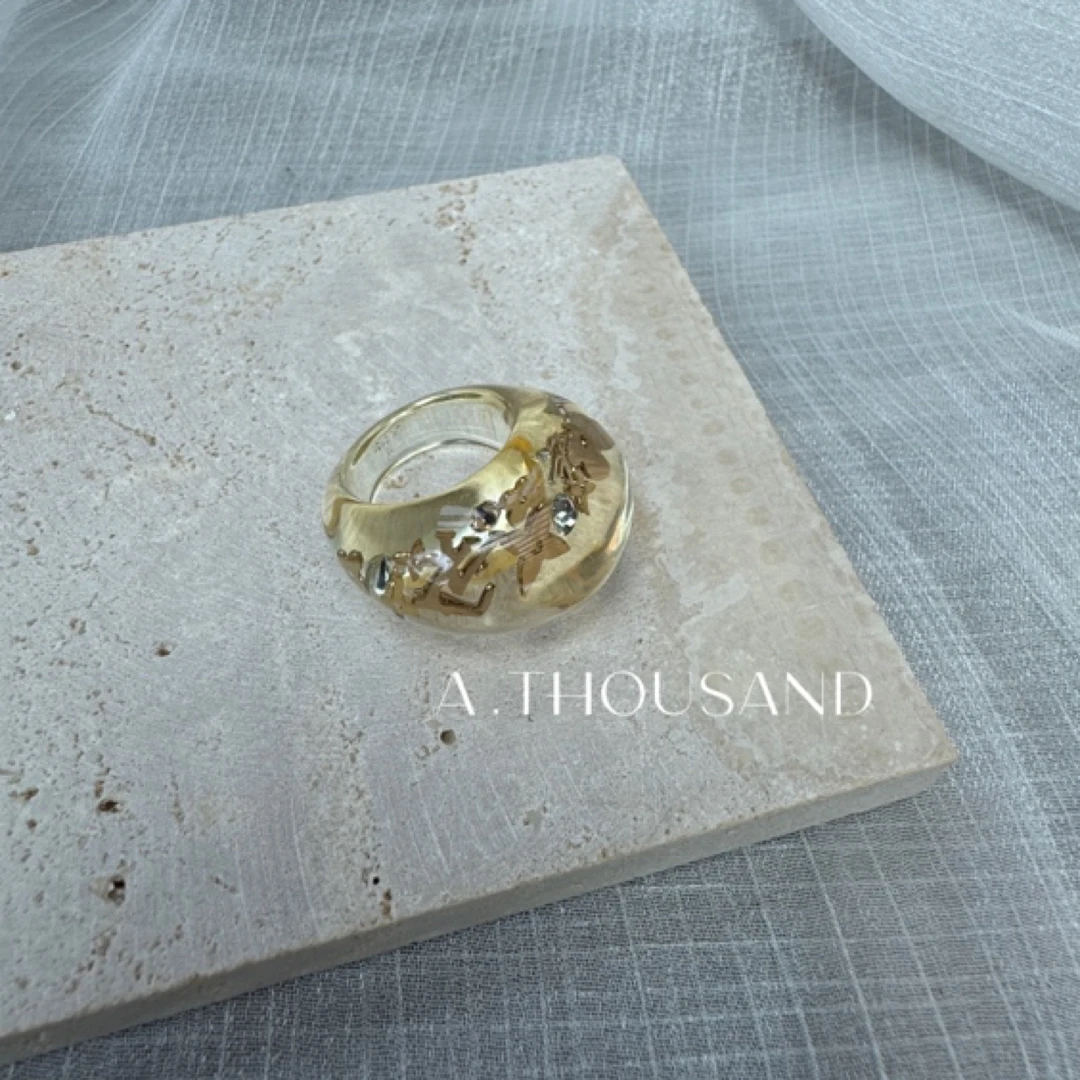 95新 LouisVuitton/路易威登 透明亚克力泡泡龙戒指52/13