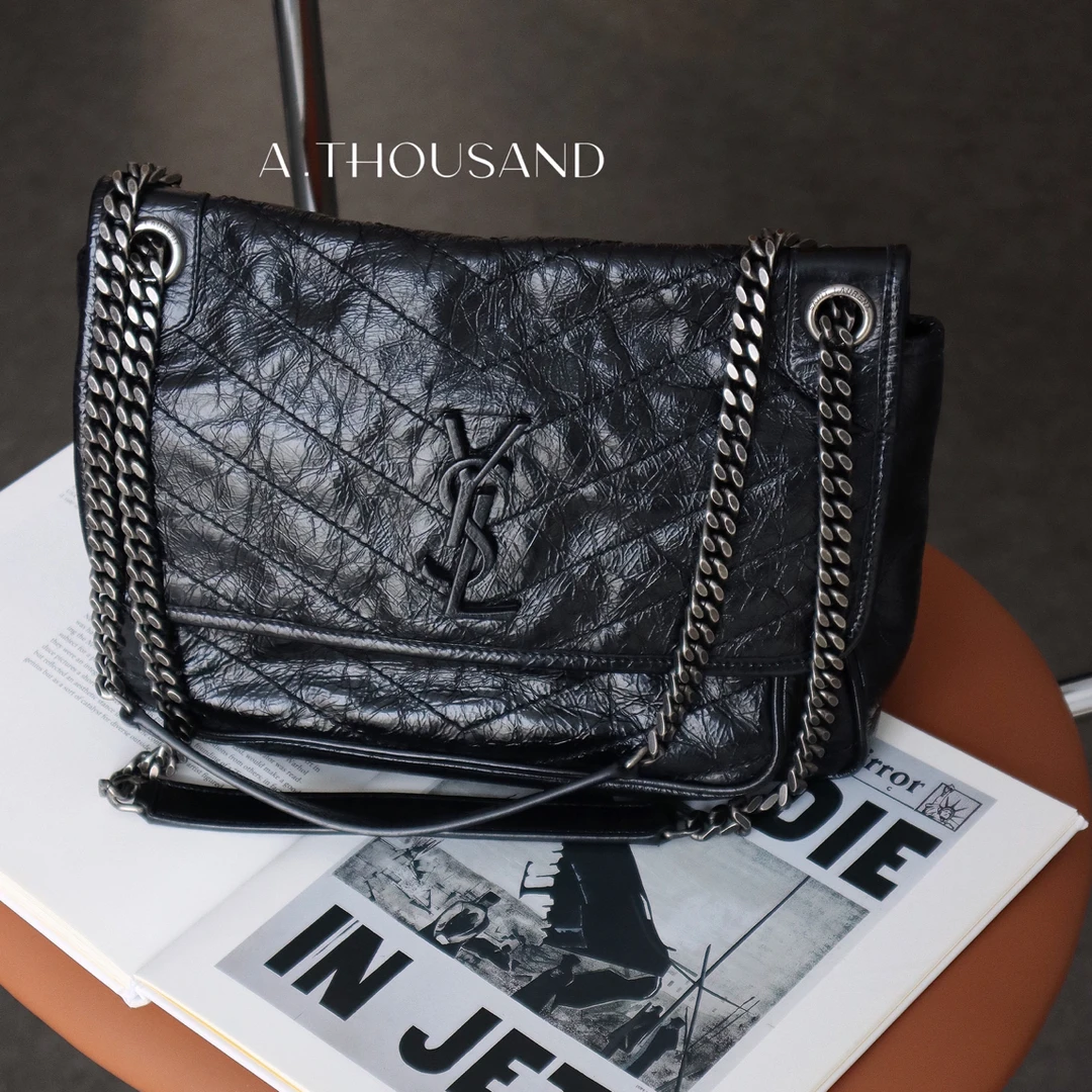 95新 YSL/圣罗兰 黑色Niki中号单肩包