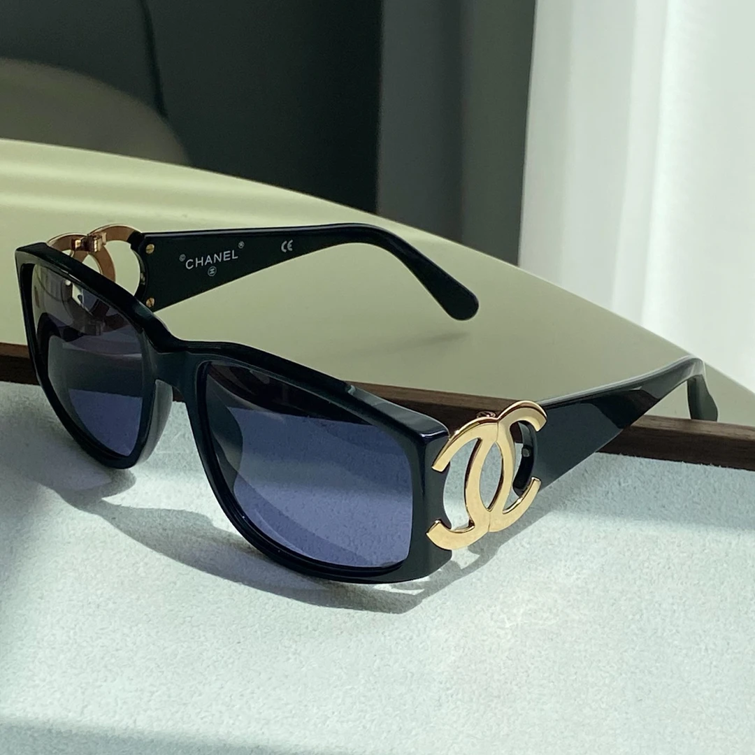 95新 Chanel/香奈儿 金色双C大logo墨镜-64880736