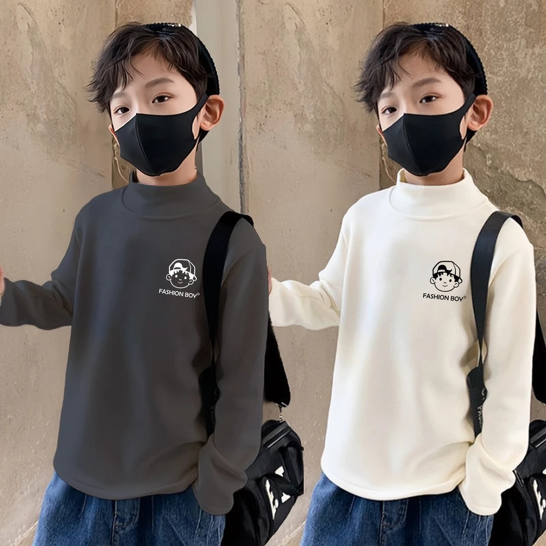 【2件装】男童中领秋衣中大童德绒保暖打底衫儿童秋冬洋气长袖上衣