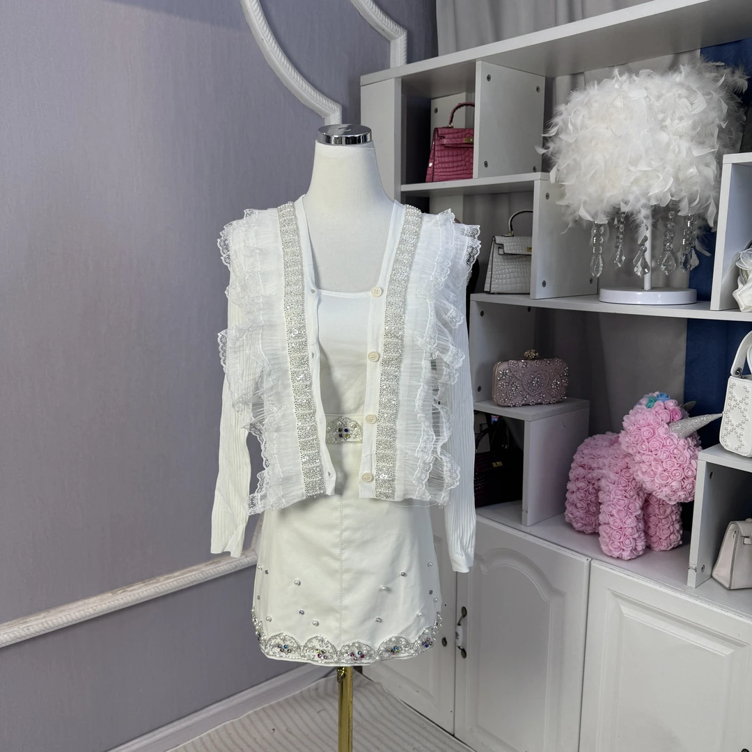 断码清仓福利【女王】亮片防晒衫荷叶边薄款针织衫