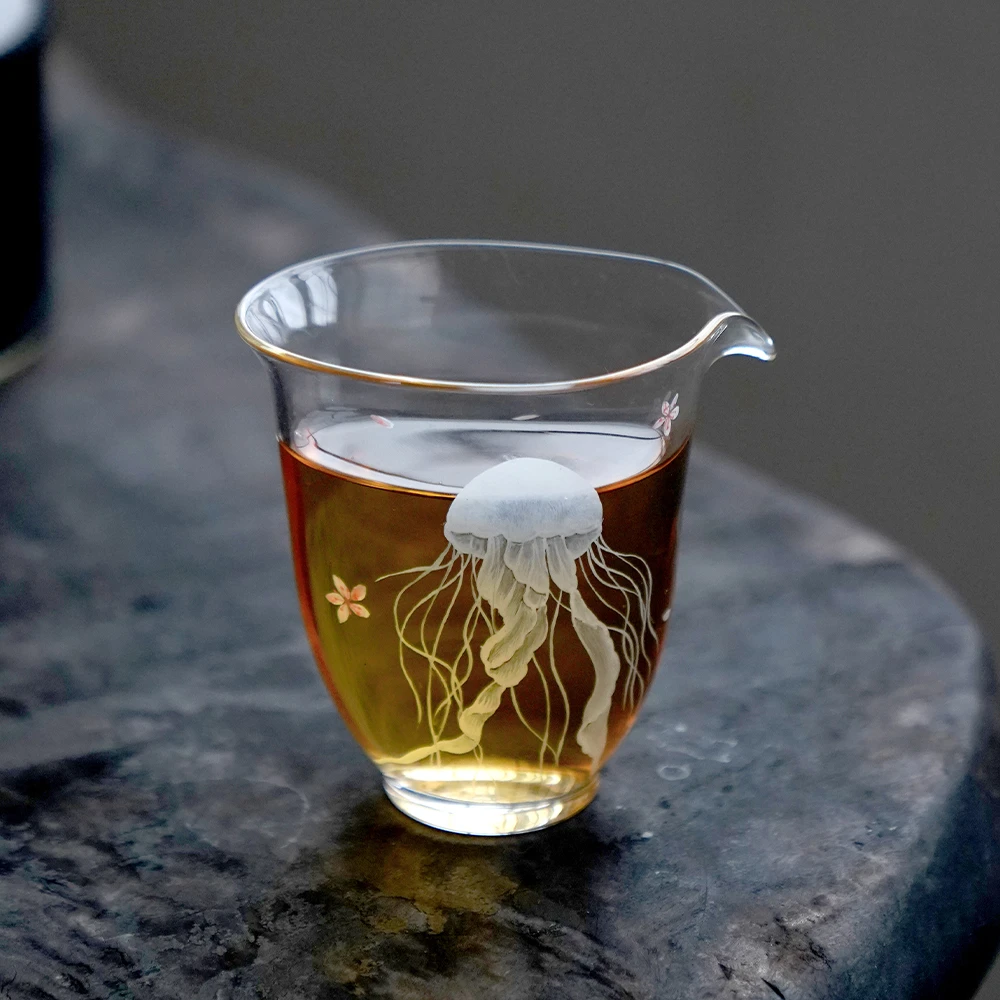 树见造物×無予丨《桃花诺 水母公杯》120cc 玻璃公道  创意