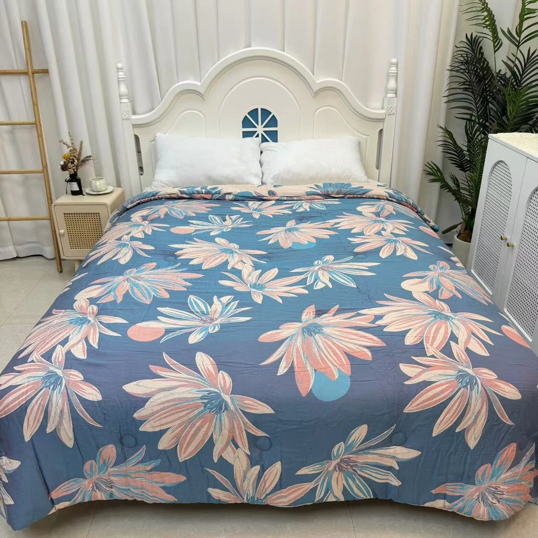 【蓝色印记 被子】1.5x2米 精梳棉双层纱布高端单人加厚大豆被