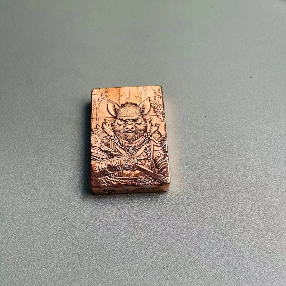 帕伽尼纯紫铜立体浮雕悟空八戒款纯手工经典双面精美煤油打火机